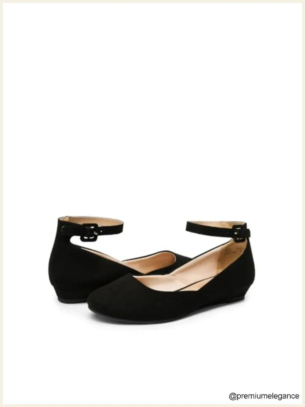 Women's Ballet Flats with Side V-Design Adjustable Ankle Strap Comfort